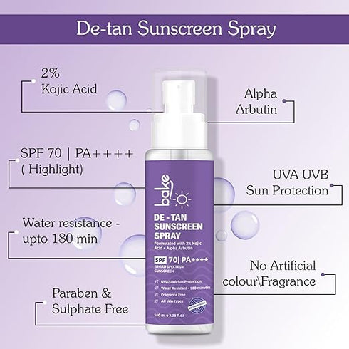 Bake Spf 70 Sunscreen Spray Pa++++